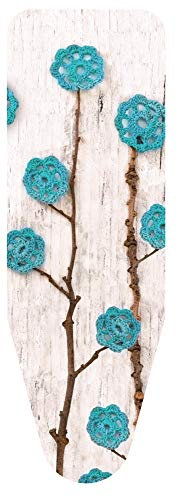 Colombo Bügeltuch 140x55 TÜRKIS Wolle Blumen Größe XL, Baumwolle, verschieden