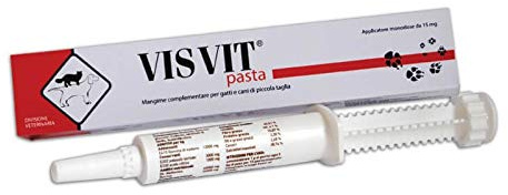 AURORA BIOFARMA VISVIT Pasta - Mangime complementare per Cani e Gatti di Piccola Taglia - Applicatore multidose da 15 g