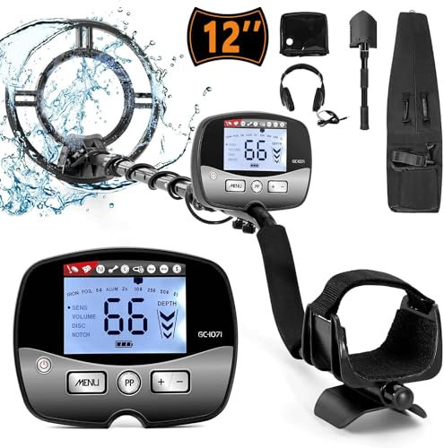 12''/30CM Metalldetektor Profi, Maximale Erkennungstiefe 30 cm，Metal Detector mit wasserdichte Spule, Pinpoint Funktion, Neuer fortschrittlicher DSP-Chip, Multi-Mode & Tonerkennung