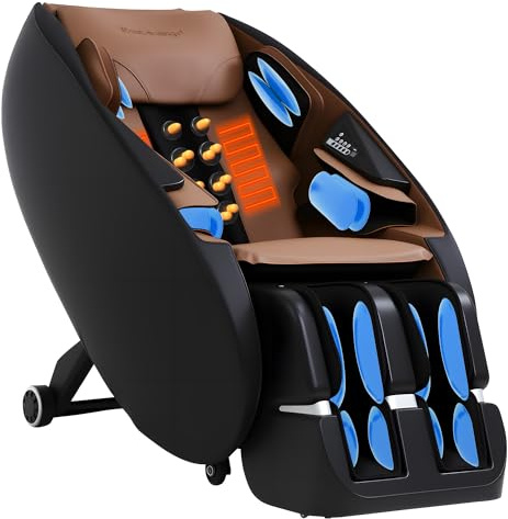FDW 2025 Shiatsu Massage Chairs Full Body and Recliner Zero Gravity Massage Chair Electric with Built-in Heart Foot Roller Air Massage Easy to Move for Home Office,Black