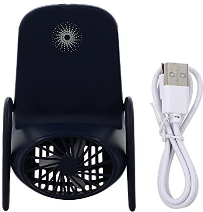 UKCOCO Rechargeable Desktop Nightlight Fan Portable Cooling Fan Mobile Phone Holder for Desk Use Usb Powered
