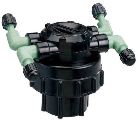 Orbit 67005 Lot de 10 collecteurs d'irrigation goutte à goutte à 4 ports pour tube de 6,35 mm – Distribution efficace de l'eau pour votre jardin