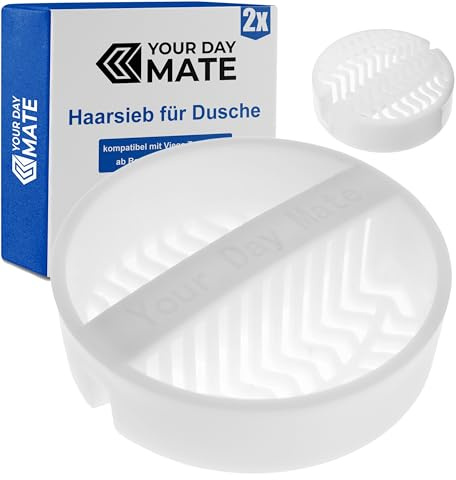 Filtre à Cheveux pour Vidage de Douche, 2 Pièces, Blanc, Compatible avec Les Vidages Viega Tempoplex Modèles 6963, 6962, 6961, 6960
