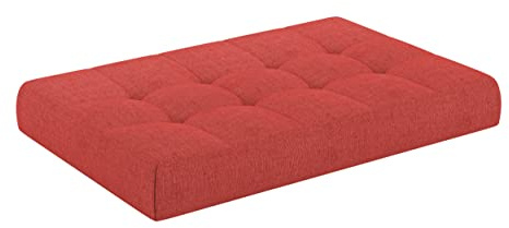 chilly pilley Palettenkissen Palettenauflage Schräg Geschnitten Gesteppt Palettenpolster Gartenkissen Garten Kissen Indoor Outdoorkissen Farben und Größen (Rot, 120x60x15cm)