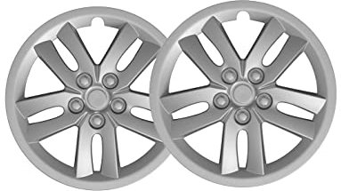YASTA 2PZ Copricerchi Universale 15 Copri Ruota Auto Pneumatico Silver Hollywood Copricerchio universale