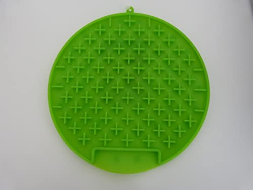 Leckmatte Hund Schleckmatte Lick Mat Trainieren Hundebaden Gross Anti-Schling Oberfläche Snack Grün 20cm rund