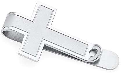 Personalizar Cristiana Religiosa Cruz Forma Hombres Dinero Clip Titular De La Tarjeta De Crédito Para Hombres Papá Adolescentes Graduación Plata Tono Oro Acero Inoxidable Personalizable Grabado