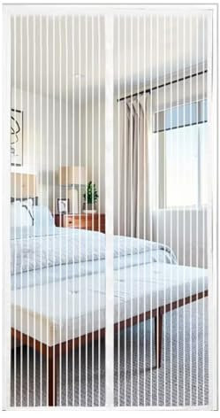 Magnetfliegengitter Tür Insektenschutz Fliegenvorhang Magnet Balkontür Ohne Bohren Balkontür für die Balkontür Kellertür Terrassentür Kinderleichte Klebemontage, Weiß 80x230cm