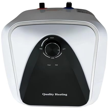 Quality Heating Chauffe-Eau Cuisine Extra Life 10 Litres – Chauffe-Eau Électrique Compact pour Cuisine avec Résistance Sèche, Thermostat 30–60°C, Soupape de Sécurité et Isolation Économe en Énergie