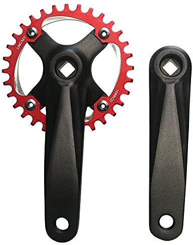 WANGZEYU Kurbelgarnitur Fahrradkurbel MTB 104BCD MTB. Kurbel 152/17. 0mm Kurbelarme for Fahrrad 3 0t 38 t 36 t 38t Fahrradkurbel-Kettenrad-Bike-Teile Fahrrad Kurbel (Color : Red 36T, Größe : 152mm)