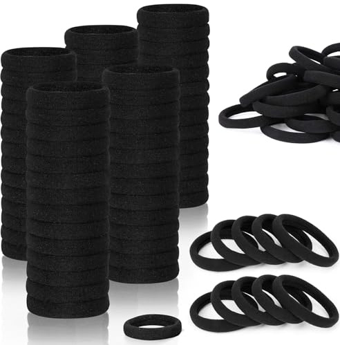 Hair Ties for Girls Elastic Hair Tie 200 PCS Black Soft for Medium Hair Hair Accessories for Women Perfect for Long Lasting Braids Ponytails and More Pain Free Hair Ponytail Holders Hair Elastic Band