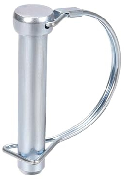 DTGN Pasador de Bloqueo de Eje de 12 mm x 65 mm (DxL) - 1 Unidad - Bueno para Remolques Agrícolas y Césped - Pasador de Acoplador Redondo de Acero al Carbono - Tono Plateado
