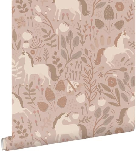 Esta Home Tapete Einhörner Altrosa 53 cm x 10.05 m