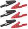 Diompirux 6 PCS Pinzas de cocodrilo aisladas, con Aislamiento Pvc Fundas Cubiertas, pinza prueba eléctrica niquelada con funda protectora aislante roja y negra, para Pruebas Eléctricas de Laboratorio