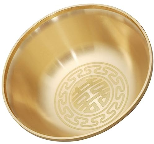 Cabilock Cuenco Sagrado de Latón Dorado Vintage para Ofrenda y Agua