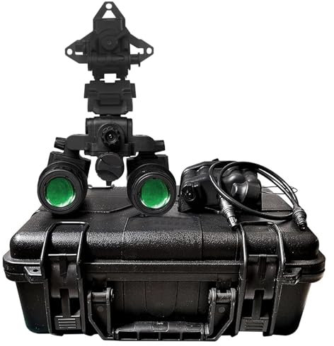 Taktisches Airsoft-Nachtsichtgerät mit grünem Licht AN/PVS31-Helm-Attrappe, Modell ＆ L4G19 NVG-Helmhalterung aus Kunststoff, keine Funktion, binokulares Nachtsichtgerät NVG mit Batteriefach und Aufbew
