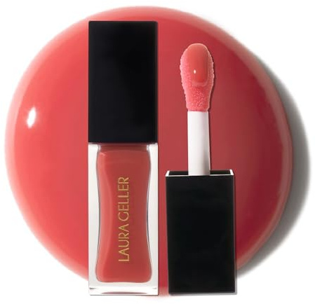 LAURA GELLER NEW YORK Fine Shine Glossy Lip Oil, Rose Garden - Hydrating Squalane - Pink Lip Gloss