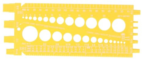 Schraubenmessgerät mit Schraubengröße, Metrischen Größen und Mutterngrößen, Integriertem Tragbaren Zoll- und Millimeter-Skala-Mutterbolzen-Gewindemessgerät (Yellow)