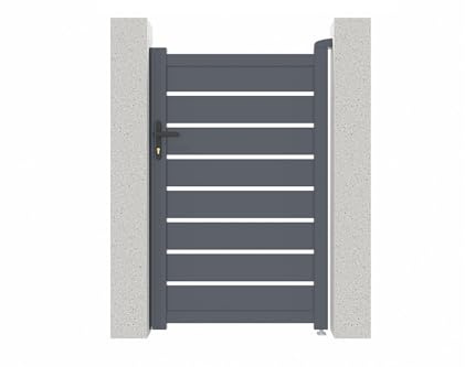 Casanoov Portillon VOGEL 1x1,60 m Aluminium Gris Anthracite – Design Ajouré Moderne – Robuste et Résistant Intempéries – Montage Facile – Clôture Jardin Sécurisée – Entrée Extérieure 100x160 cm