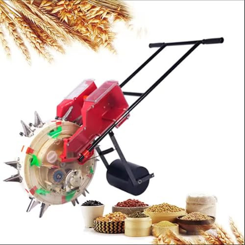 XCSCUK Hand Push Drum Seeder, Peanut Seed Seeder, Multi-Function Fertilizer Spreader for Lawn, Garden (7 mouths)