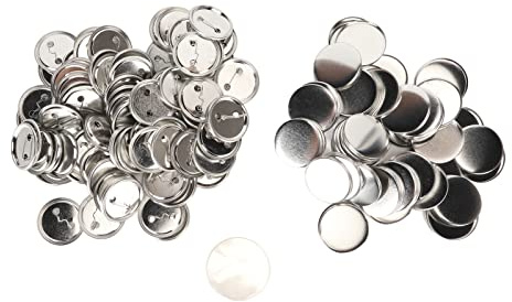 Pin-Back-Button-Set, 100 Stück, 50mm, Blanko Buttons mit Metall-Clip, Bastelzubehör für Abzeichen