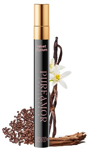 PUREAMOR Pheromones Perfumes for Women, Amber Vanilla Extrait de Parfum Oil Spray, 12ml (0.41 fl.oz) Long-Lasting Travel Size Elegant Warm & Sweet Fragrance, Ideal Gift for Her, Made in USA