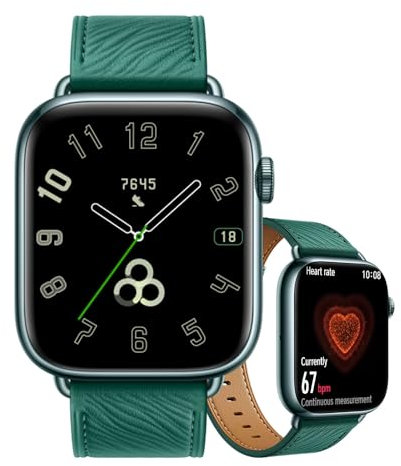 HONOR Watch 5 Reloj Inteligente,Pantalla AMOLED de 1,85 Pulgadas,GPS Sports Tracker,Monitor de Ritmo Cardíaco y Sueño,5ATM Resistente al Agua,Llamadas Bluetooth,NFC,Batería 480mAh,Android iOS,Verde