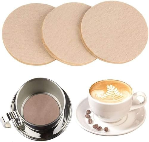 100 Pcs No.6 Coffee Filter Moka Pot Filter Paper,Coffee Filters,Coffee Machine Accessories,Disposable Filters