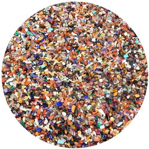 1 kg Wunderstein24 Bunter Trommelstein - Mix echte Edelstein - Mischung aus aller Welt Ø ca. 1 – 4 mm kleine Heilsteine Sand Mineralien Dekosteine Wassersteine Glückssteine