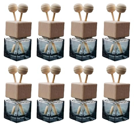 Ambientador de Aire para Coche, Vacía Aromaterapia Ambientadores para Coche, Aceite Esencial De Aromaterapia Para Coche, 8 Piezas 8 ml Colgar Perfume Difusor de Aceites Esenciales Decoración