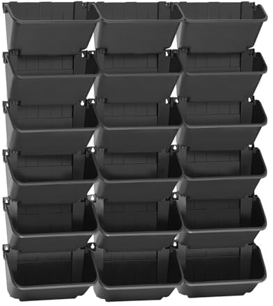 Macetero vertical colgante de pared, macetas colgantes, maceta de pared vertical, maceta de pared con tubo de drenaje para jardines (negro, 18 unidades)