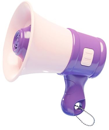 Small Bull Bullhorn Schlüsselanhänger, Megafon, tragbarer Lautsprecher mit Aufnahme- und Wiedergabefunktion, für Erwachsene und Kinder, Violett