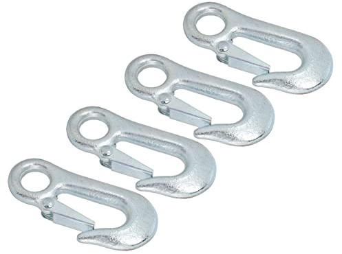 Aoresac 4pcs Winch -Haken -Set, Verzinkter Gabelschlag mit Sicherheitsriegeln für Abschleppanhänger, Yachten, Motorräder, Wohnmobile, Fahrradständer, Gepäckboxen. Stabile Struktur, (108 * 20mm)