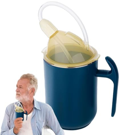 Adult Drink Aid - 8.9cm Board PP Shell Recovery Feeding Beaker Insulated Liquid Container | Parkinson's Tremor Support, Ut Tableware