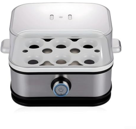 ZWEquipint Cuiseur à œufs 6 en 1 en acier inoxydable pour faire bouillir, pocher, brouiller et cuire à la vapeur et faire des omelettes, 400 W avec arrêt automatique, plateaux amovibles qui passent au
