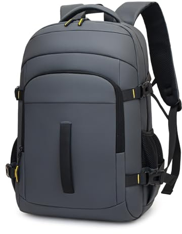 Herrryggsäck for kvinnor Stor 18,9 tums bärbar datorväska Resedagssäck Affärsryggsäck Svart Grå Khaki(Gray)