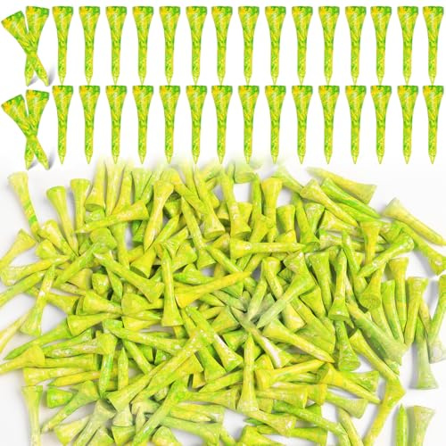 LOVMEAD Golf Tees Holz 100 Stück,Größe 83mm 38mm 70mm Golf Bambus Tees Farbe Grün Pink Lila Blau Stabil Langlebig Bulk Pack für Golfer Aller Ebenen (Grün, 38mm-100 Stück)