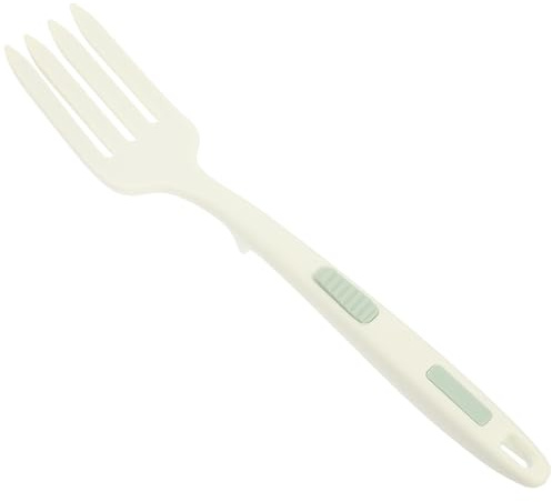 SHOWERORO Tenedor Grande de Silicona Antiadherente para Cocina, Utensilio Multifunción Color Marrón Verde, Horquilla Ergonómica para Mezclar Pasta y Ensalada, Suministro Práctico para Hogar