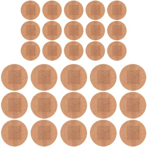 FOMIYES 100pcs Round Fabric Adhesive Bandages, Elastic Breathable Finger and Knuckle Plasters, Large 22mm 38mm for Outdoor Sports and Travel Wound Care