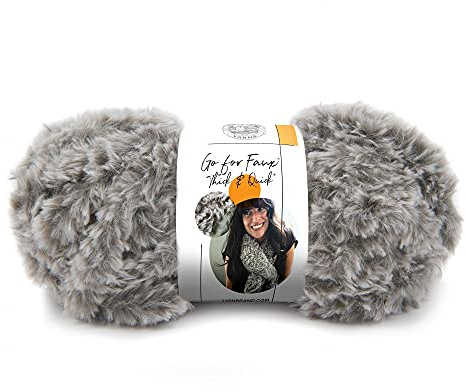 Lion Brand Yarn (1 Skein) Go for Faux Thick & Quick Bulky Yarn, Husky