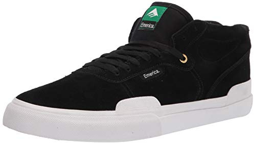 Emerica Herren Pillar Mid Top Vulc Skateschuh Skate-Schuh, Schwarz/Weiß/goldfarben, 43 EU