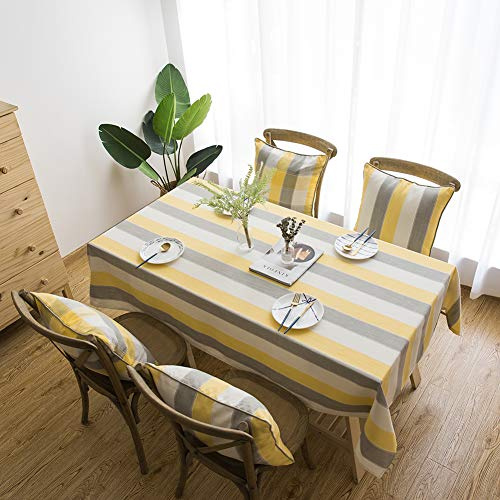 AMCER Tischwäsche 90x130cm, Dekorative Tischdecke, Schmutzabweisend Ölbeständig Fleckschutz pflegeleicht abwaschbar, Für Deko Hochzeit Hotel Restaurant Cafe Gastronomie - Gelb