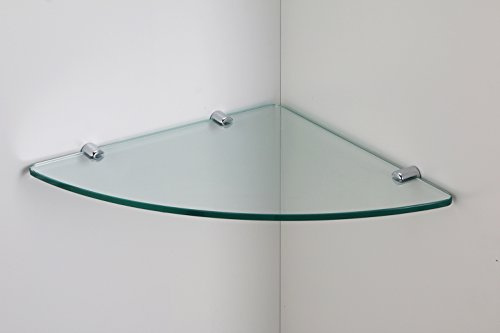 ELEGANT 8 mm Glas-Wandregal Glasregal Eckregal für Duschwände Duschkabinen Klarglas Regal Ablage Sicherheitsglas (TYPE1)