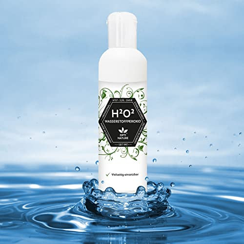 OPTI NATURE Premium Wasserstoffperoxid H2O2 3,5% Lösung I ohne Stabilisatoren I 250 ml auf Urwasser I Made in Germany