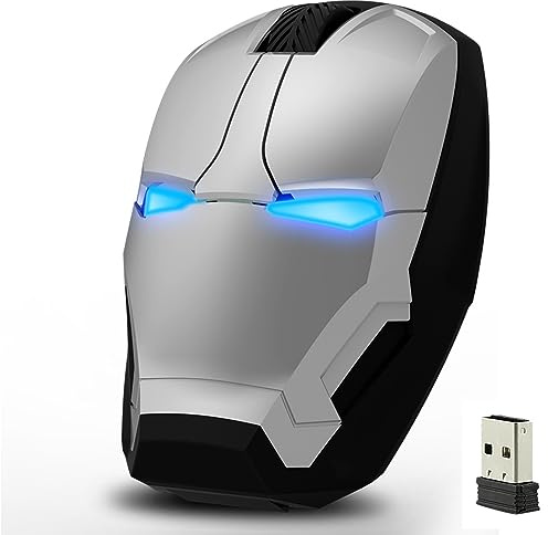 DAY DAY HAPPY Souris sans Fil de Jeu Souris sans Bruit Souris USB 2.4Ghz Ordinateur Souris Optique pour PC Portable Mac (Silver)