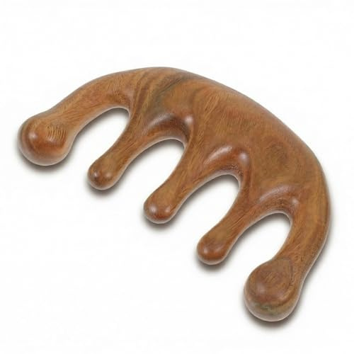 Doitool Massagekamm Aus Leichtbraunem Holz FüR Kopf- Und Nackenmassage Ideal FüR TäGliche Anwendung Und Entspannung 3.94X2.17X0.79 Zoll