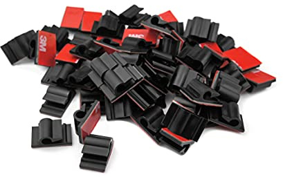 50 Stück verstellbare Kabelhalter selbstklebend 13x21mm Auto Schreibtisch Kabelklemme Set Kabelbefestigung Kabelclip Kabel binden Kabelschellen Kabelführung Büro Kabel Organizer Kabelführung Schwarz