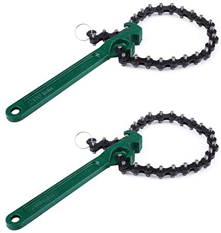 Yctze para llave ajustable cadena rosca pvc llave de cadena Llave para Filtro de Aceite Accesorio Automático para Herramienta de Extracción de Llave de Filtro de Combustible de Aceite Tipo Cadena de