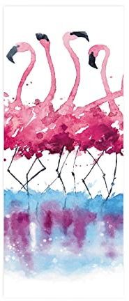 TüRaufkleber TüRtapete Fototapete TüRfolie Selbstklebend 3d Motiv FüR TüRen TüR Bekleben Folie Rosa Flamingo-Graffiti 77 X 200cm(30,31 X 78,7 Zoll)
