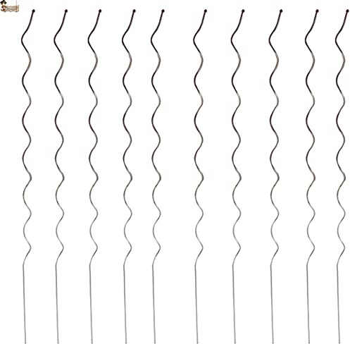 BricoLoco.com 10 uds. Tutor caña Espiral Soporte Plantas. Varilla Especial para entutorar Tomates, tomateras, trepadoras. Maceta o huerto. 1,80 Metros de Altura. (10)